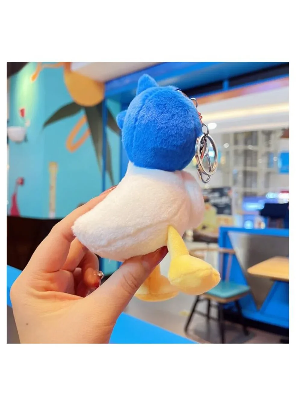 Cute Plush Duck Keychain Wearing Animal Hat Pendant